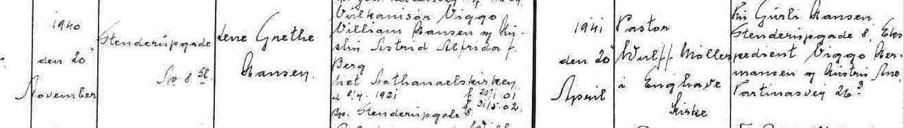 Udsnit af Enghave kirkebog, Lene Grethe Hansen